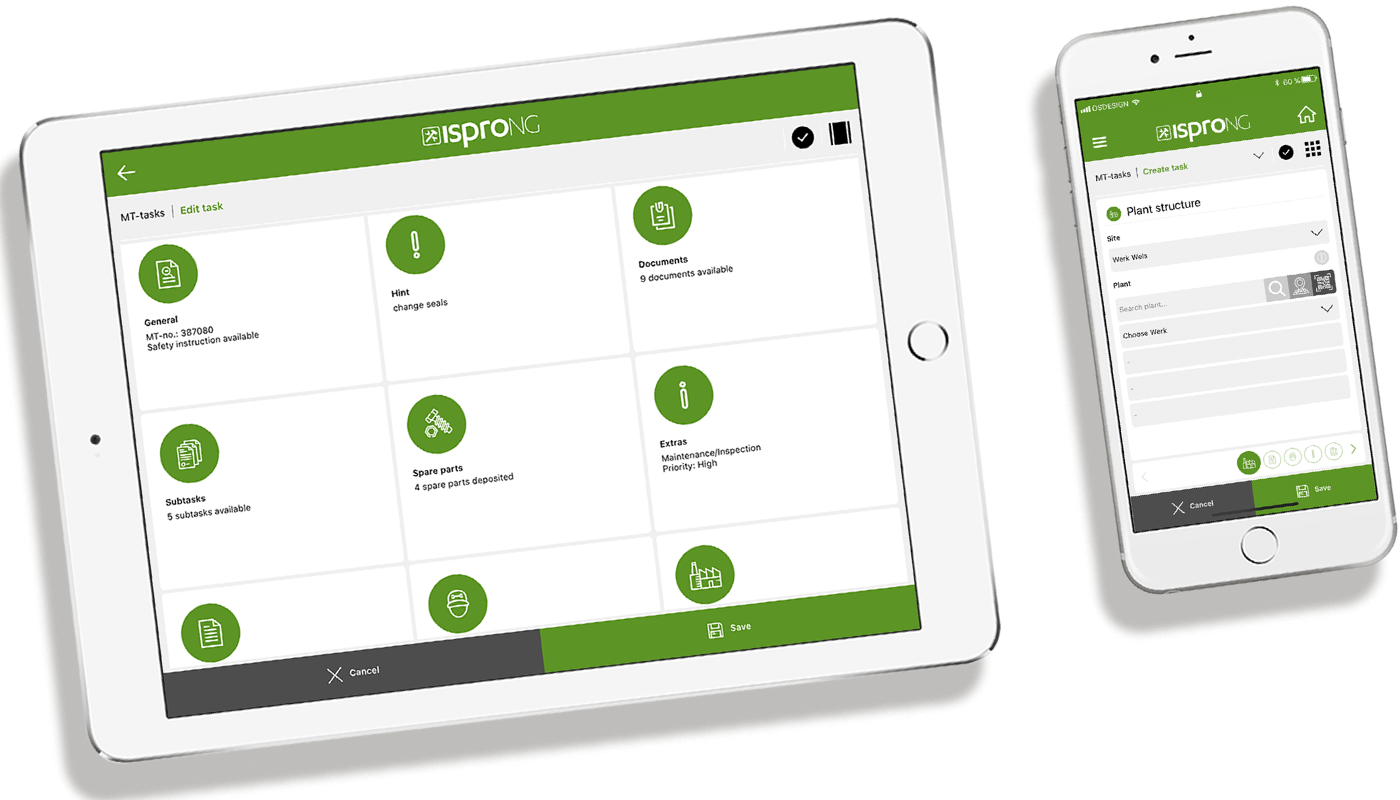 Mobile maintenance with isproNG App