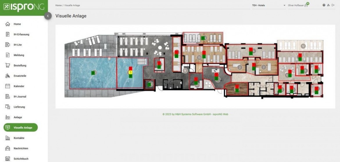 CAFM - Visual plant in the ispro-ng web portal