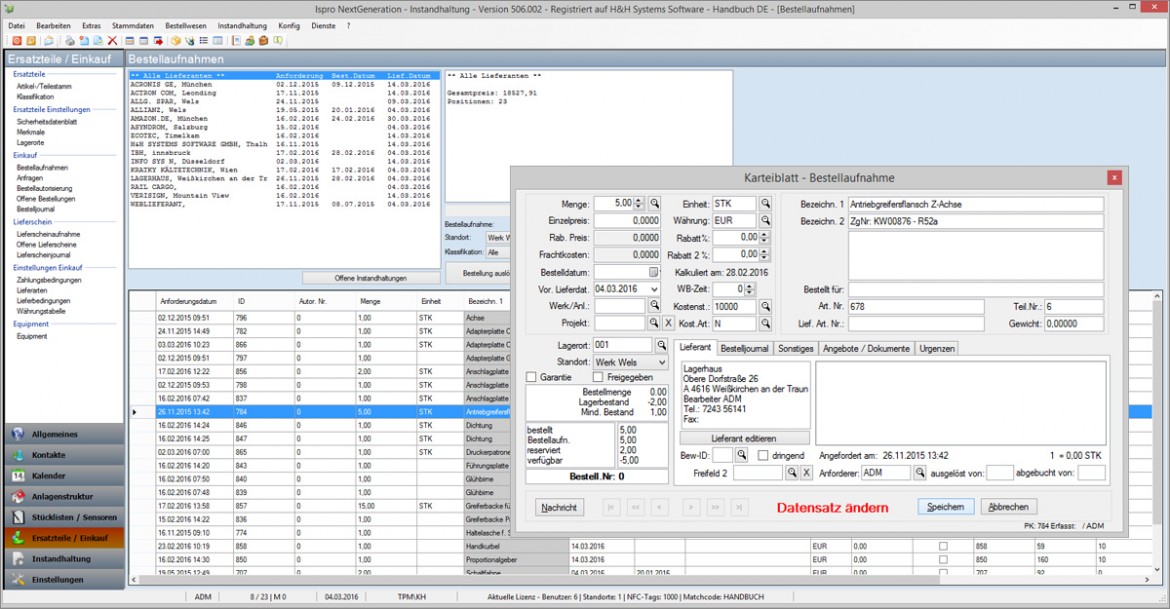 isproNG Order management