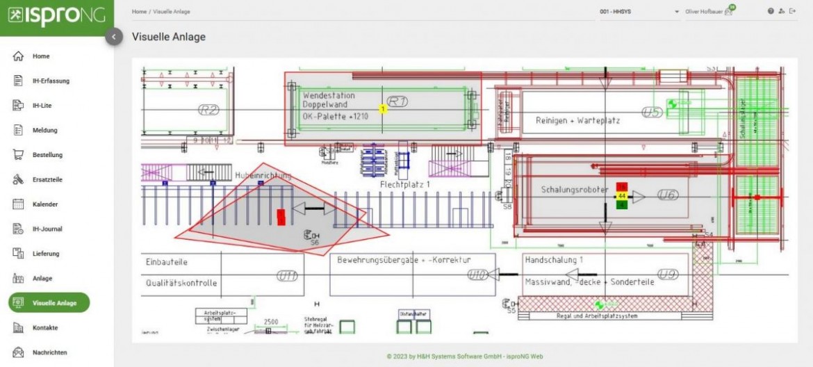 Visuelle Anlage im isproNG Webportal